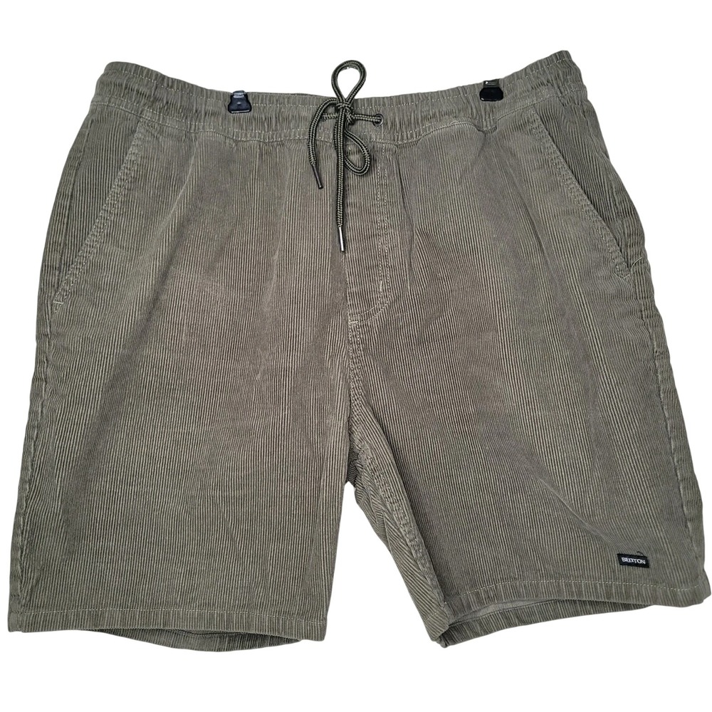 Brixton Everyday Corduroy Olive Green Shorts Leon Men's Size L Skate Surf